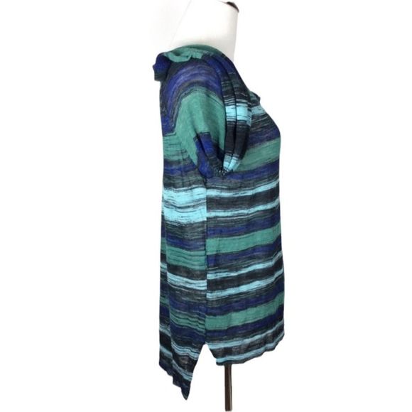 BCBGMaxAzria Women’s Striped Sheer Long Sleeve Top Size Small - Picture 2 of 5